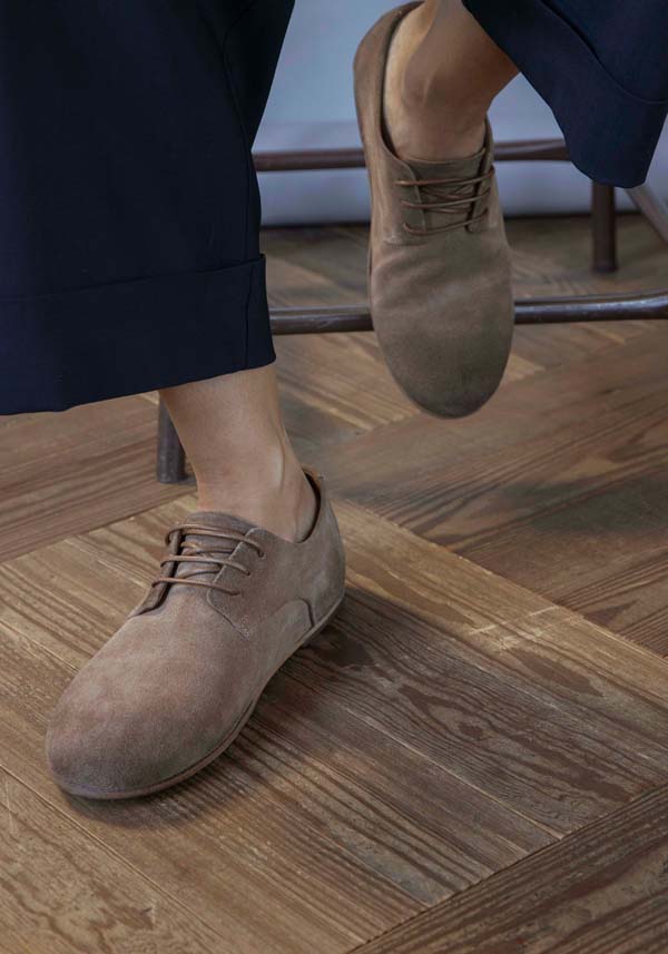 Rose & Lini MARSÈLL “STECCO BLOCCO” HAZELNUT SUEDE LEATHER SHOES