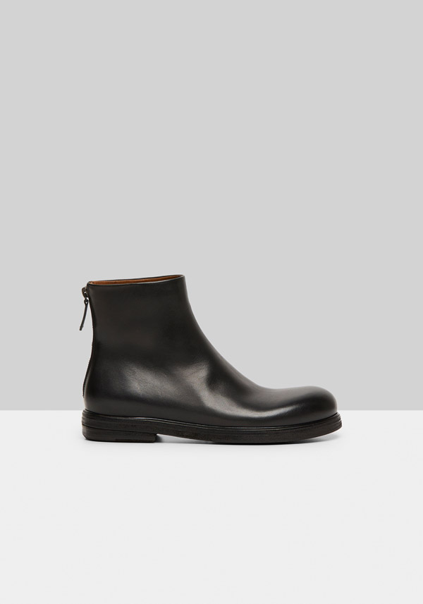 Rose & Lini MARSÈLL “ZUCCA ZEPPA” BLACK LEATHER ANKLE BOOTS