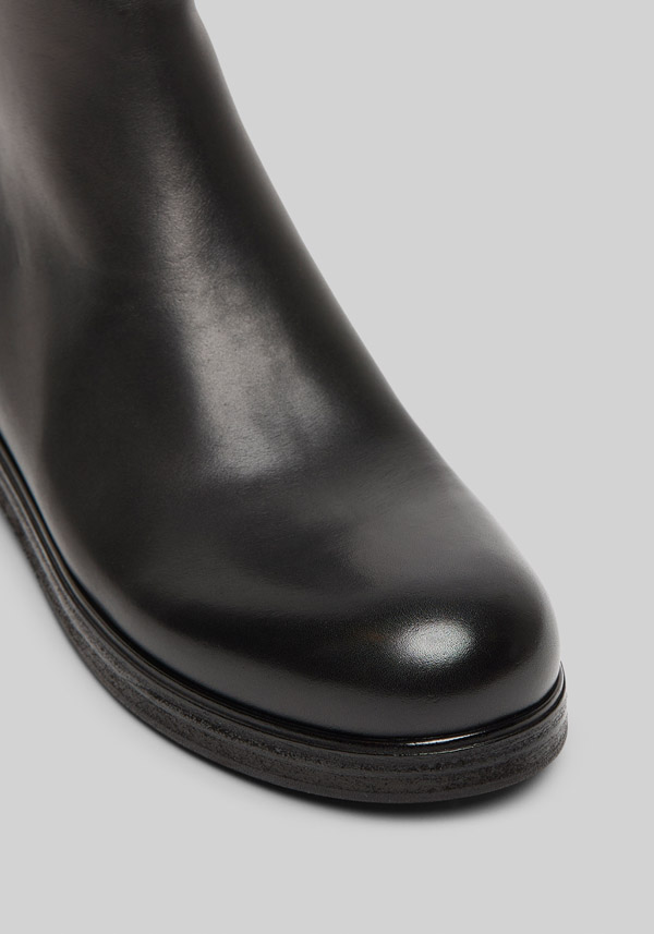 Rose & Lini MARSÈLL “ZUCCA ZEPPA” BLACK LEATHER ANKLE BOOTS