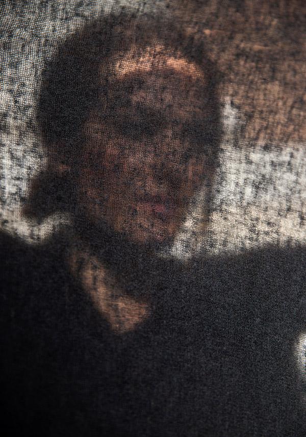 Rose & Lini MIRROR IN THE SKY CASHMERE “CLOUD KNITTED PLAIN” BLACK SHAWL