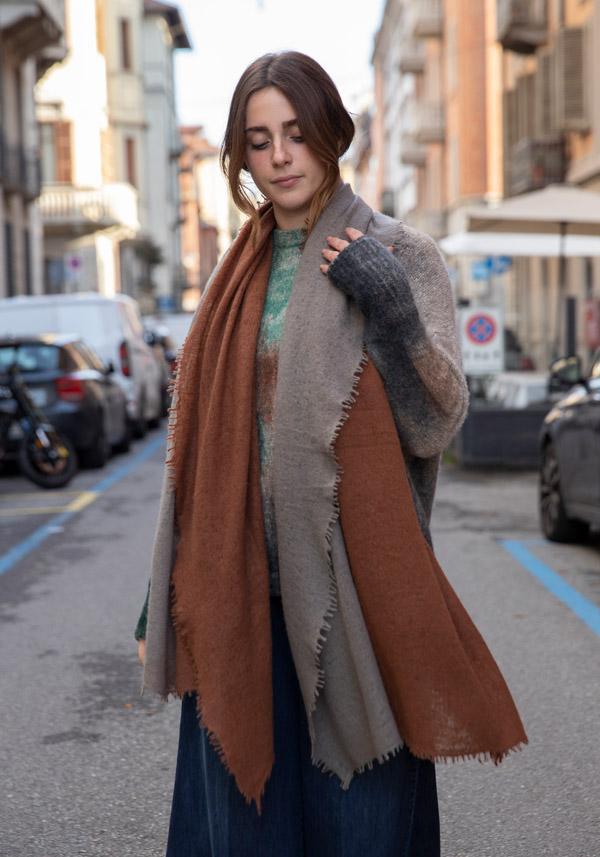 Rose & Lini MIRROR IN THE SKY CASHMERE “OPEN KNITTED DEGRADEE” HELMET & WILLOW