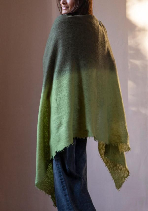 Rose & Lini MIRROR IN THE SKY CASHMERE “OPEN KNITTED DEGRADEE” LAUREL & MOSS SCARF