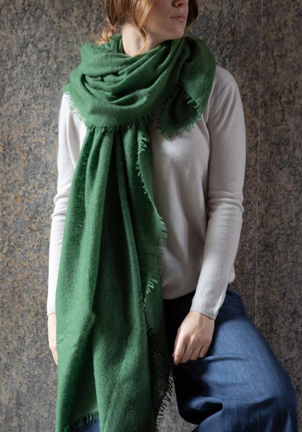 Rose & Lini MIRROR IN THE SKY CASHMERE “OPEN KNITTED” HERB SCARF