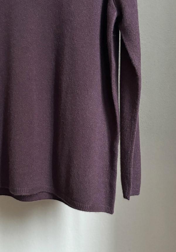 Rose & Lini MIRROR IN THE SKY CASHMERE V-NECK SWEATER PLAIN CHICORY