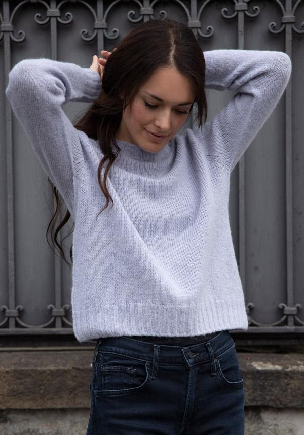 Rose & Lini OLIVER LATTUGHI BABY ALPACA “R-NECK” PORCELAIN PULL