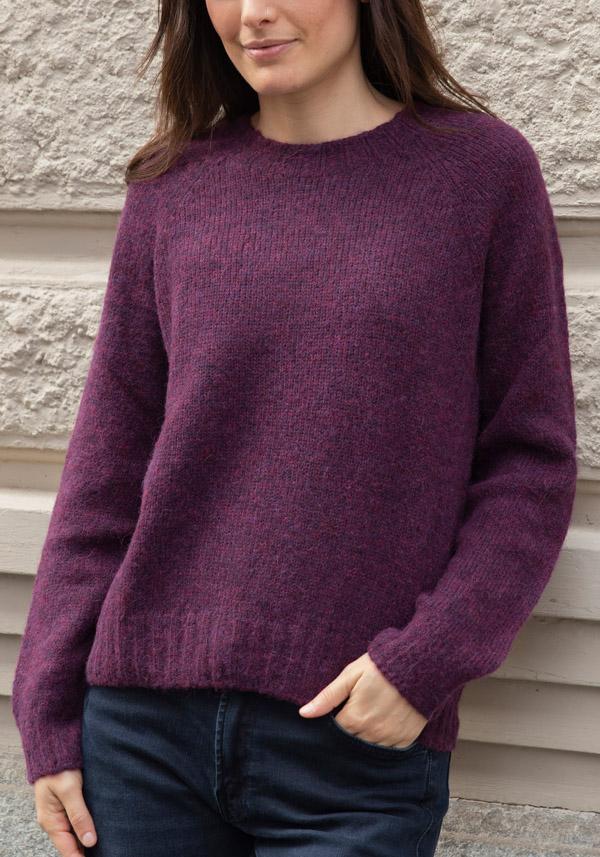 Rose & Lini OLIVER LATTUGHI BABY ALPACA “R-NECK” SHIRAZ PULL