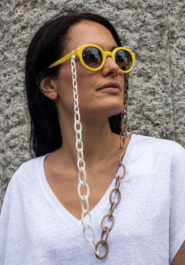 Rose & Lini ORRIS LONDON “SMILEY CHAIN” MILK GLASSES CHAIN