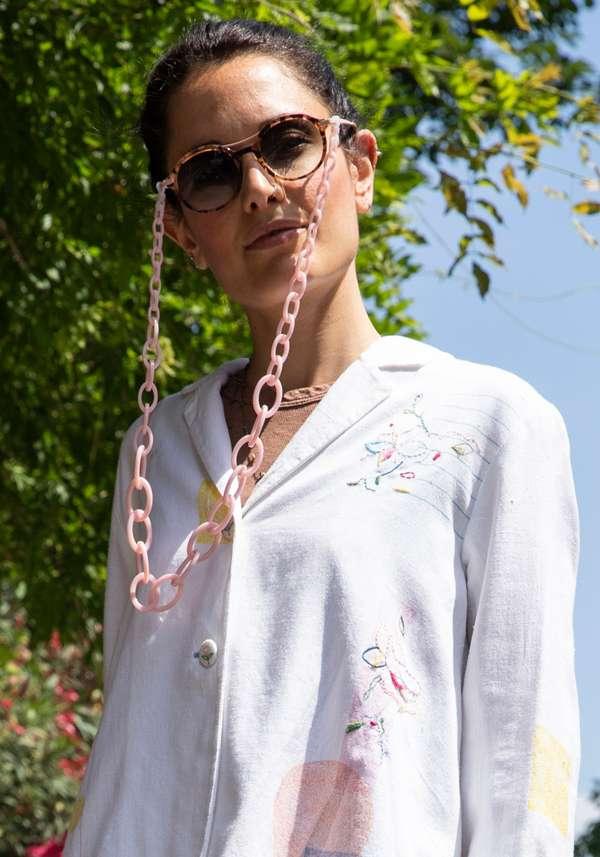 Rose & Lini ORRIS LONDON “SMILEY CHAIN” PINK GLASSES CHAIN