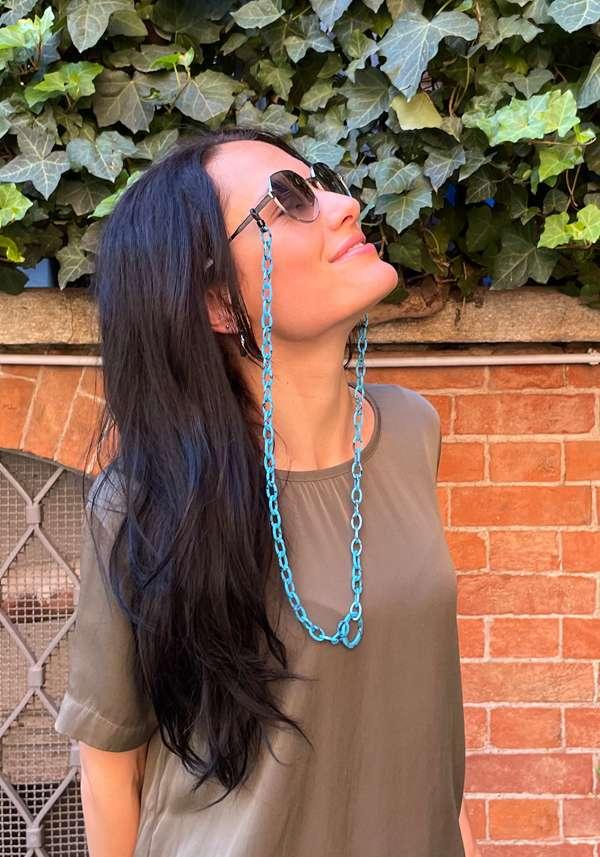 Rose & Lini ORRIS LONDON “SMILEY MINI” TURQUOISE GLASSES CHAIN