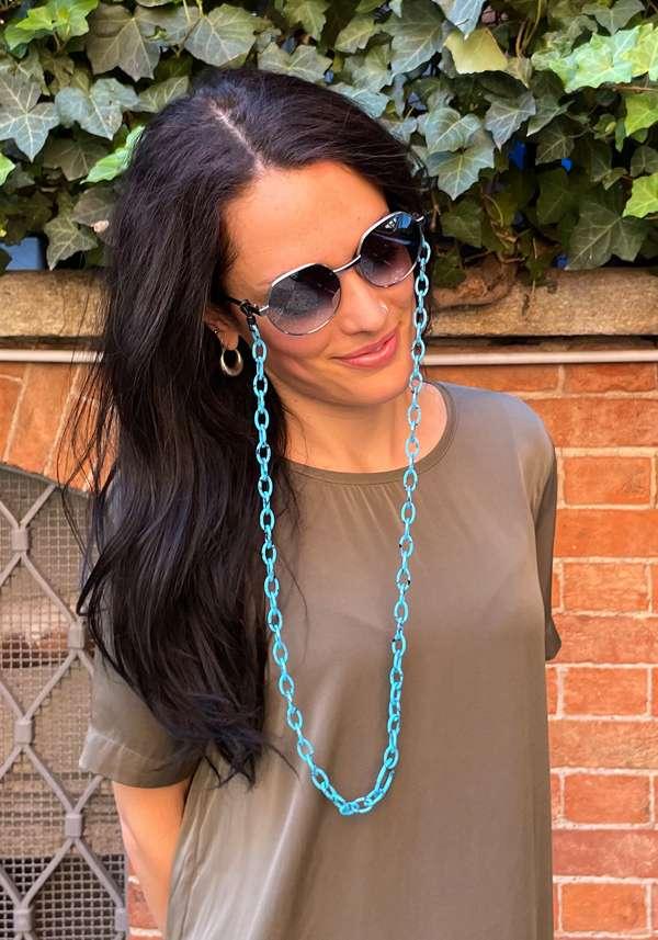 Rose & Lini ORRIS LONDON “SMILEY MINI” TURQUOISE GLASSES CHAIN