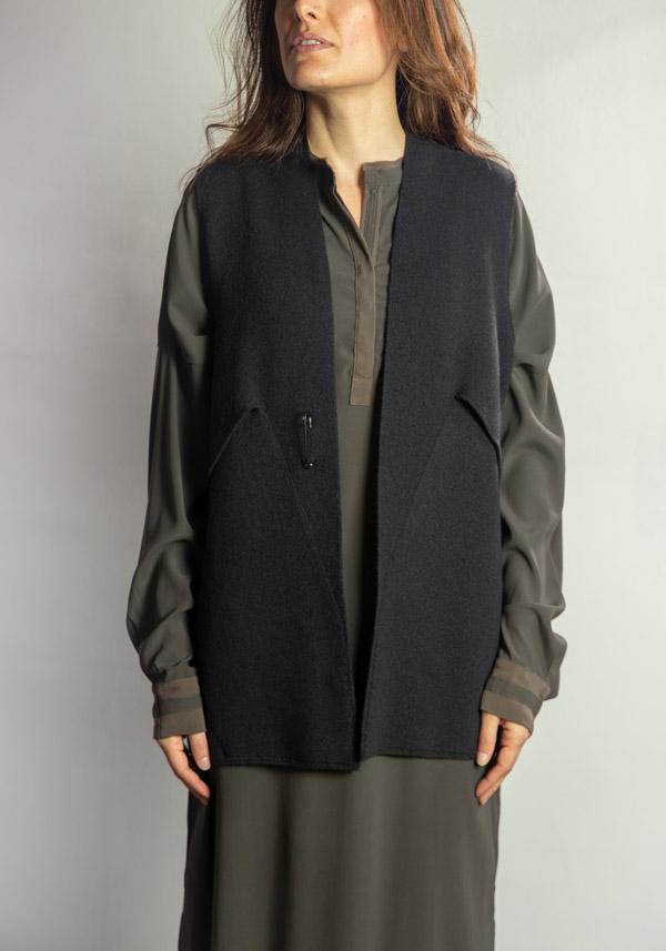 Rose & Lini OYUNA REVERSIBLE CASHMERE “JACKET MUNDAT” FOREST & OCEAN