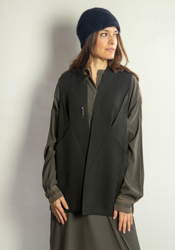 Rose & Lini OYUNA REVERSIBLE CASHMERE “JACKET MUNDAT” FOREST & OCEAN