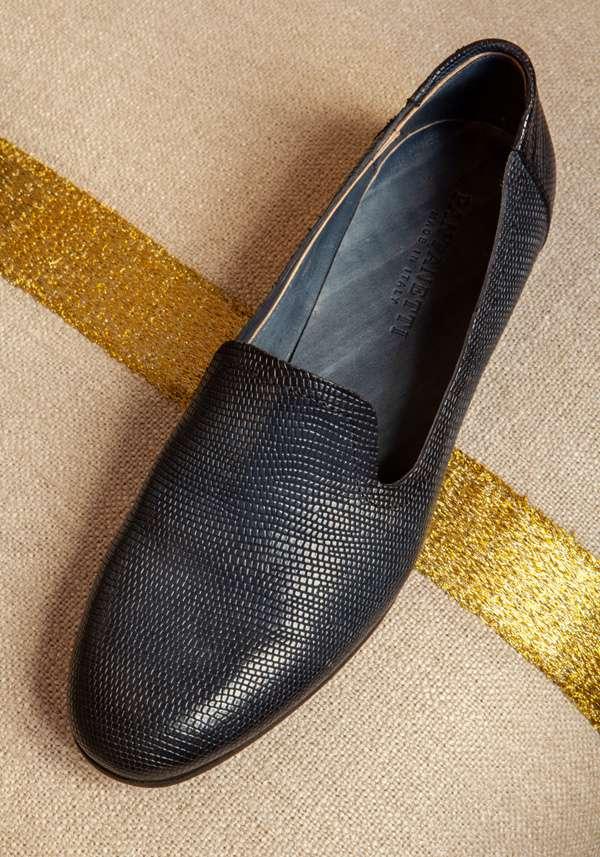 Rose & Lini PANTANETTI INDACO LIZARD “FLAT SHOES 15128”