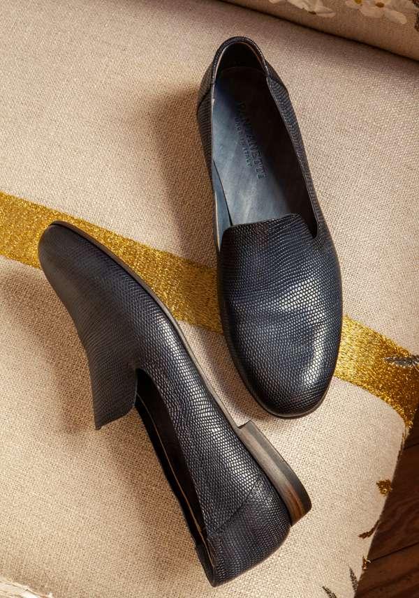 Rose & Lini PANTANETTI INDACO LIZARD “FLAT SHOES 15128”