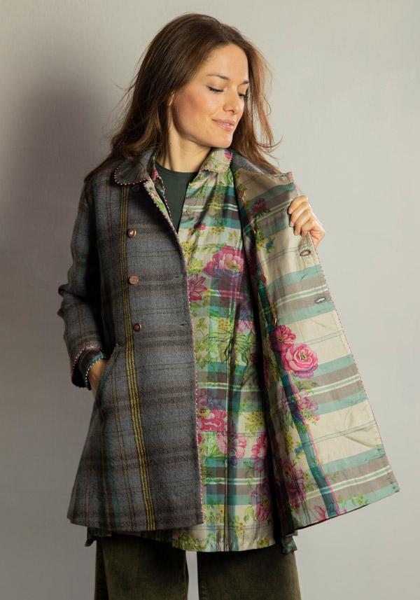 Rose & Lini PERO WOOL & SILK REVERSIBLE “JACKET FLL01” STONE GREY