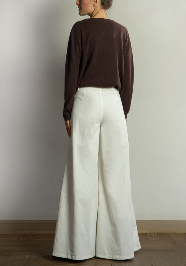 Rose & Lini PS. DON’T FORGET ME “GRACE DYED” WIDE LEG PANTS MILK