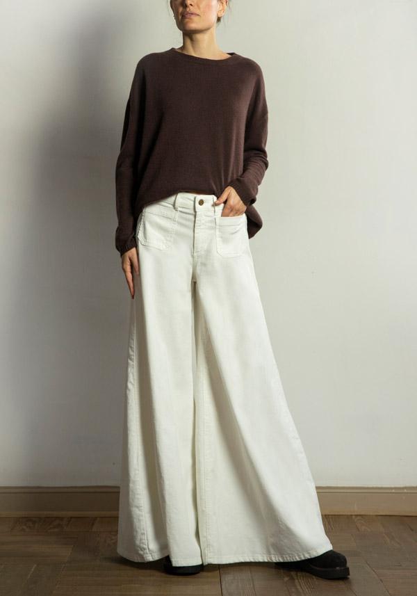 Rose & Lini PS. DON’T FORGET ME “GRACE DYED” WIDE LEG PANTS MILK