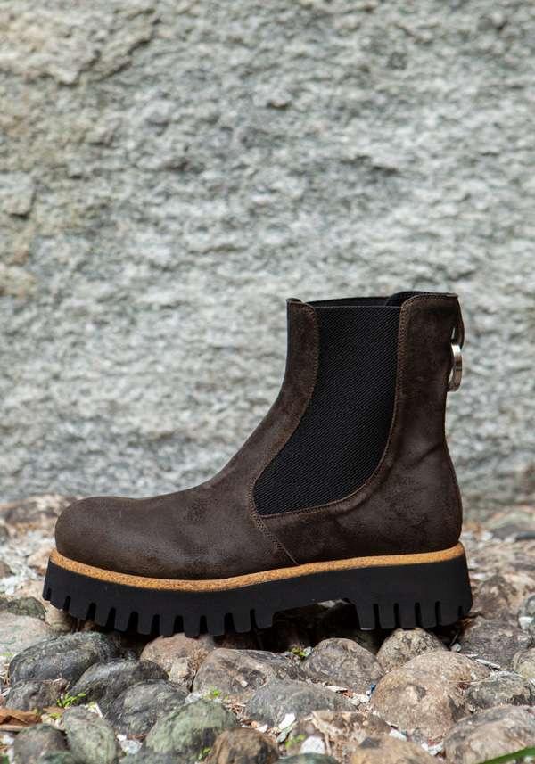 Rose & Lini ROCCO P. “TRONCH 13603” SUEDE CHOCO ANKLE BOOTS