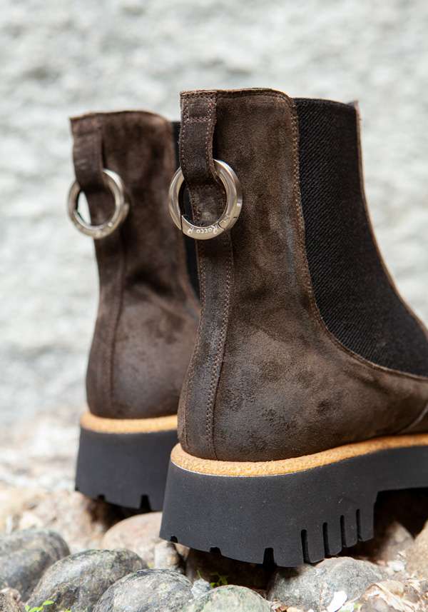 Rose & Lini ROCCO P. “TRONCH 13603” SUEDE CHOCO ANKLE BOOTS