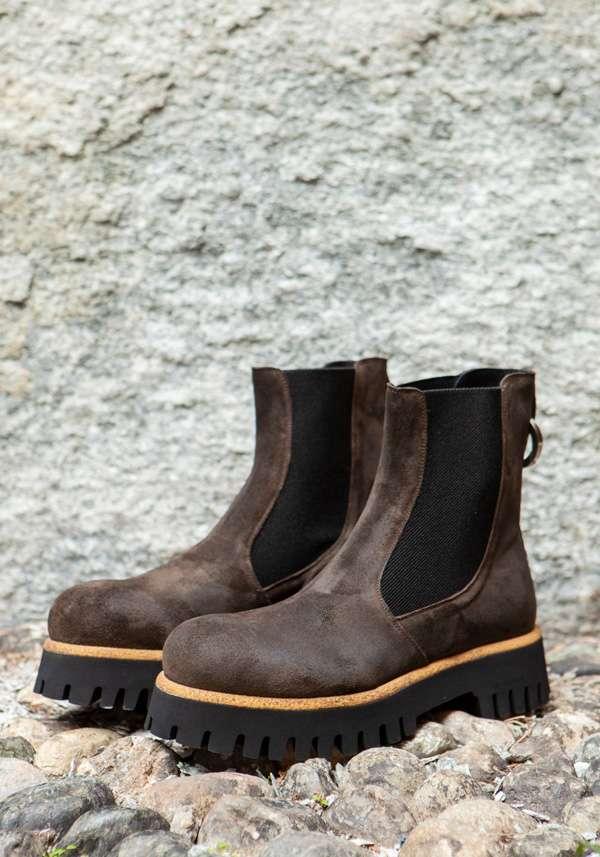 Rose & Lini ROCCO P. “TRONCH 13603” SUEDE CHOCO ANKLE BOOTS