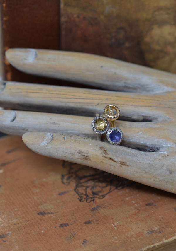 Rose & Lini ROSAMARIA “BELQUIS” DIAMONDS & IOLITE SILVER RING