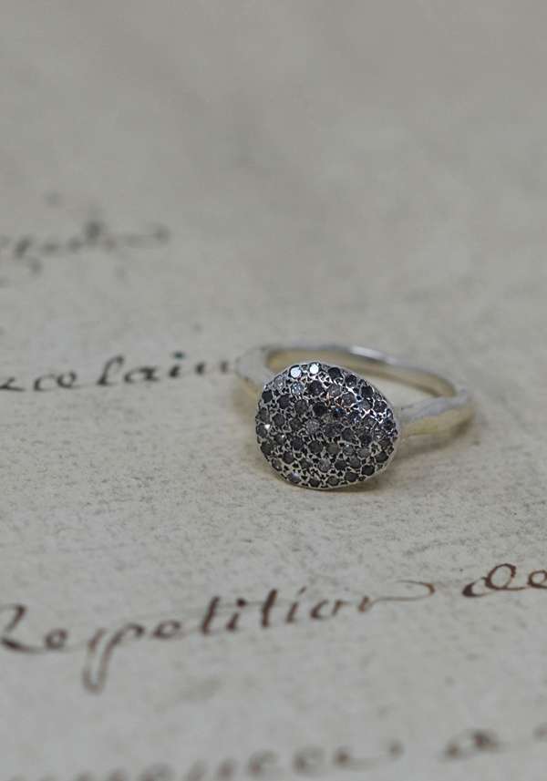 Rose & Lini ROSAMARIA “BLAZE” GREY DIAMONDS SILVER RING