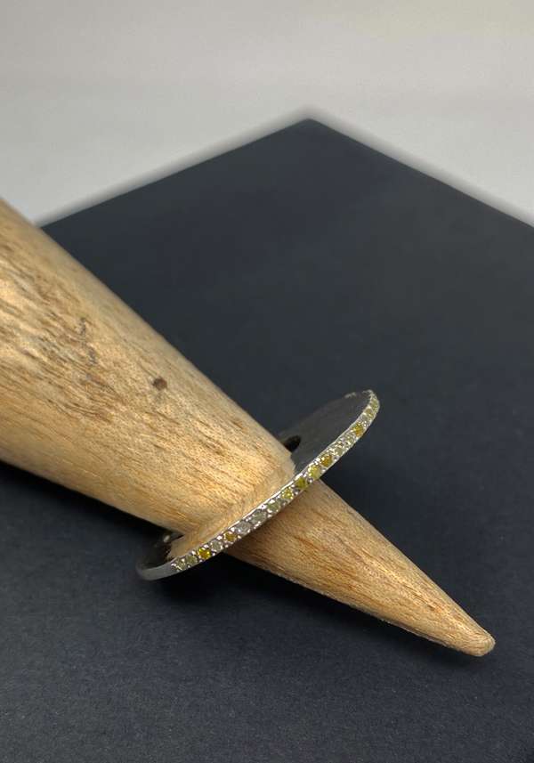 Rose & Lini ROSAMARIA “BRENNA” ICY YELLOW DIAMONDS SILVER RING