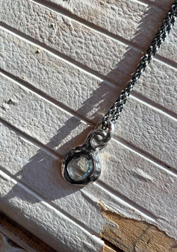 Rose & Lini ROSAMARIA “NHILL” PRASIOLITE PENDANT SILVER NECKLACE