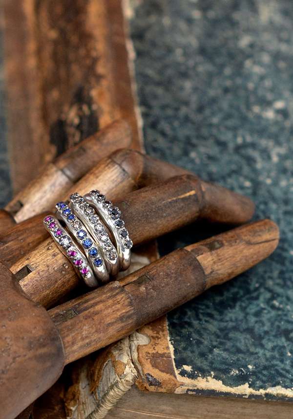 Rose & Lini ROSAMARIA SAPPHIRE AND COGNAC DIAMOND “POPPY” RING