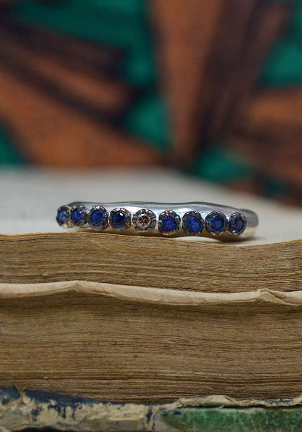 Rose & Lini ROSAMARIA SAPPHIRE AND COGNAC DIAMOND “POPPY” RING