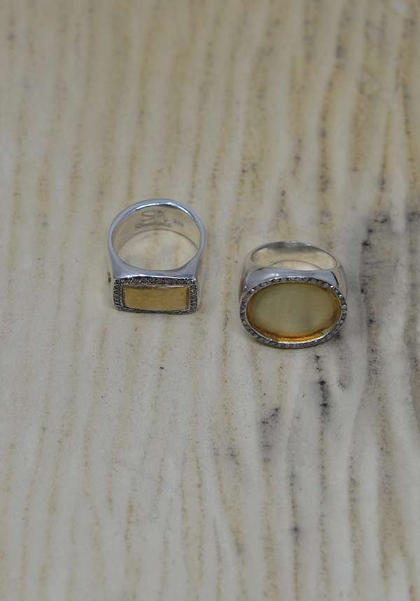 Rose & Lini ROSAMARIA SILVER GOLD & DIAMONDS “AMANI” RING