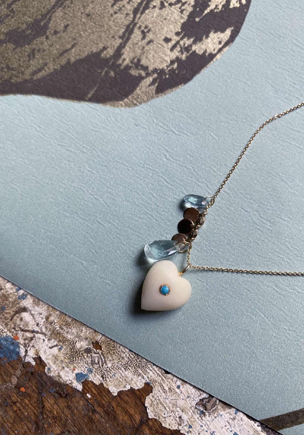 Rose & Lini 5 OCTOBRE “COEUR” TURQUOISE NECKLACE