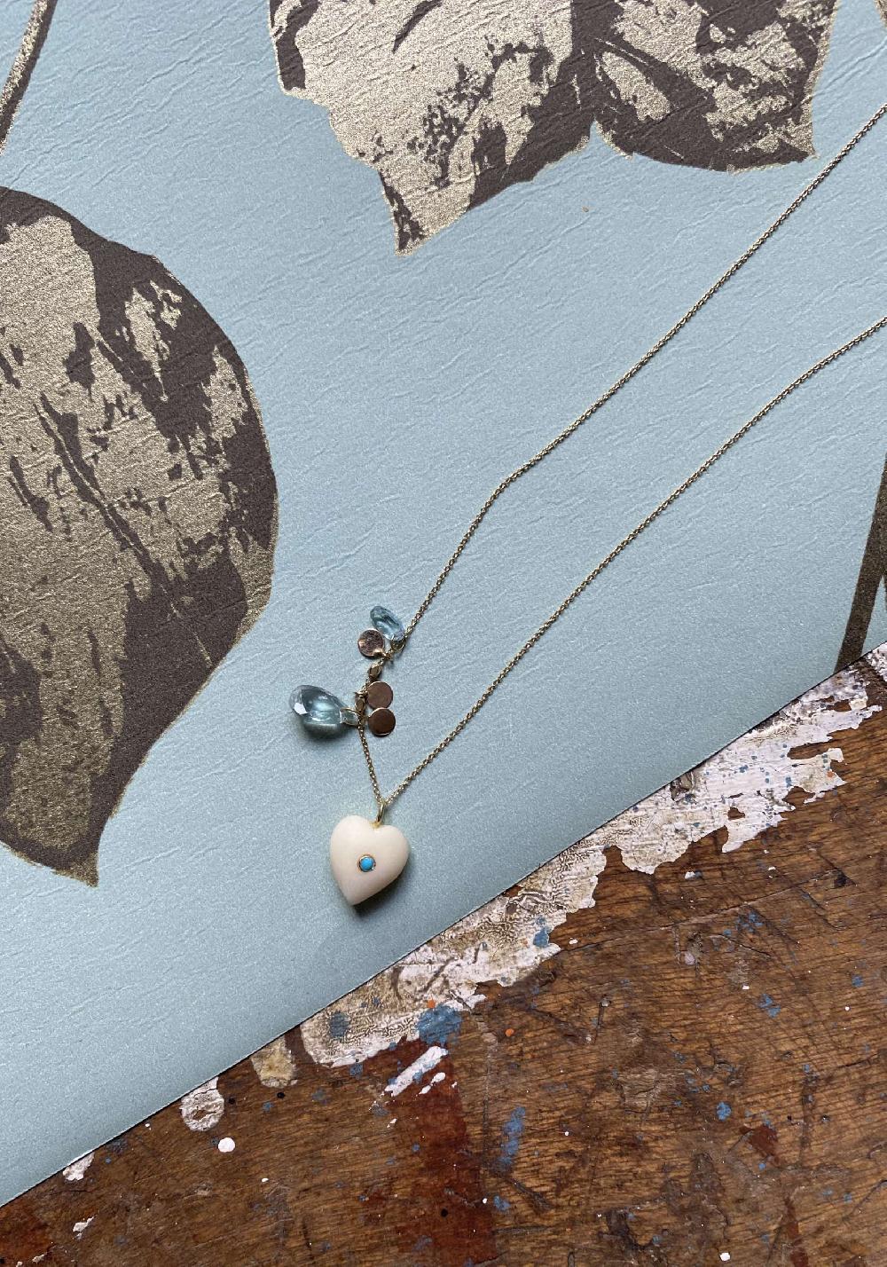 Rose & Lini 5 OCTOBRE “COEUR” TURQUOISE NECKLACE