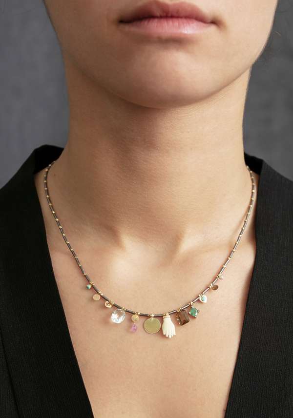 Rose & Lini 5 OCTOBRE “GARY” MULTIPLE CHARMS NECKLACE
