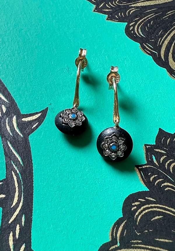 Rose & Lini 5 OCTOBRE “ISA” BLACK EARRINGS