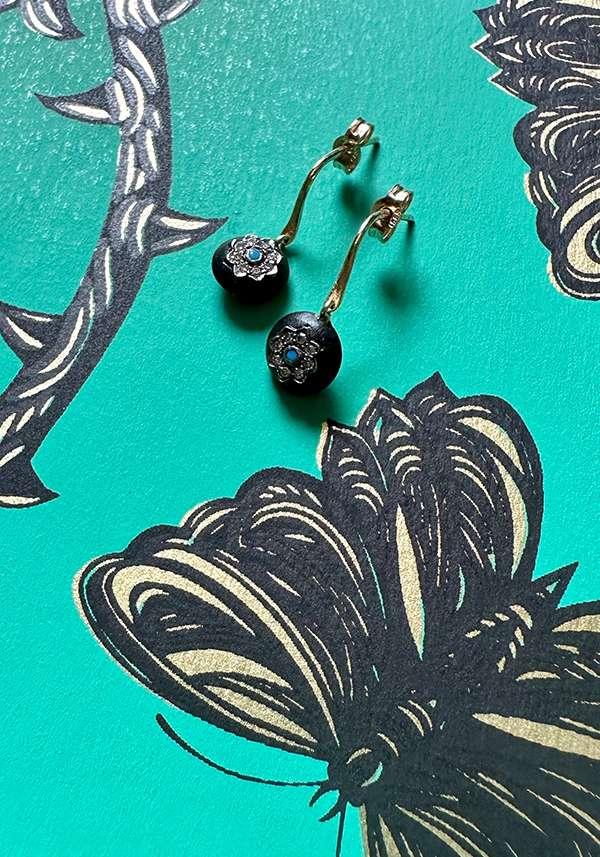 Rose & Lini 5 OCTOBRE “ISA” BLACK EARRINGS