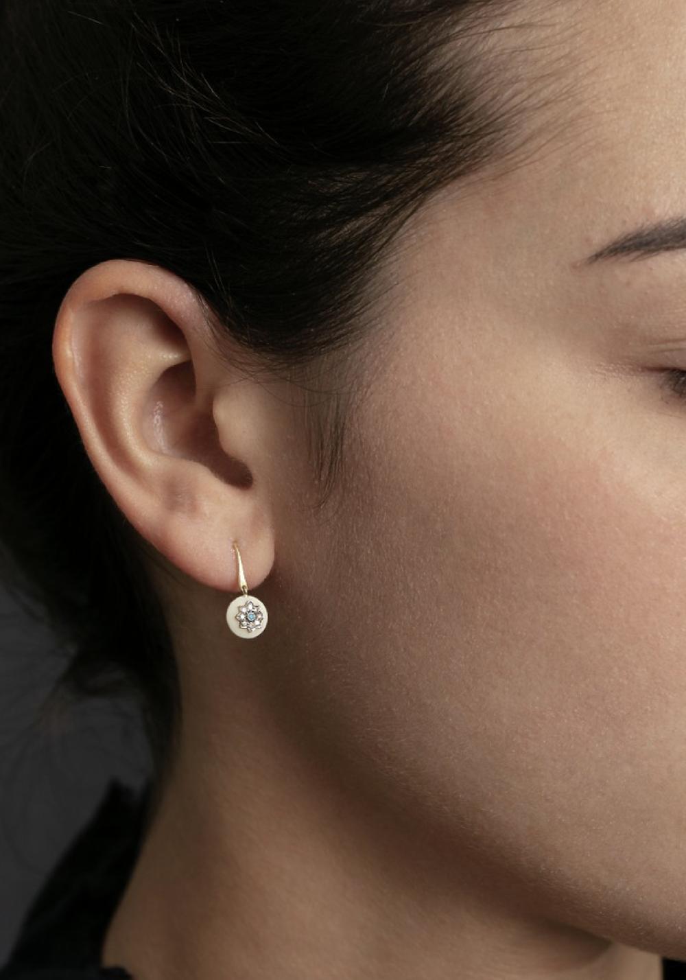 Rose & Lini 5 OCTOBRE “ISA” WHITE EARRINGS