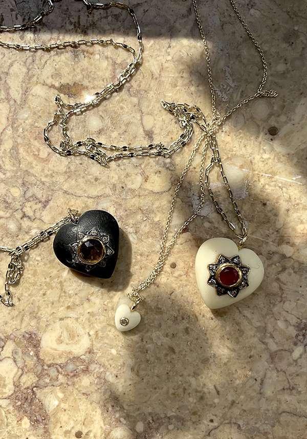 Rose & Lini 5 OCTOBRE “LULU D” HEART PENDANT NECKLACE