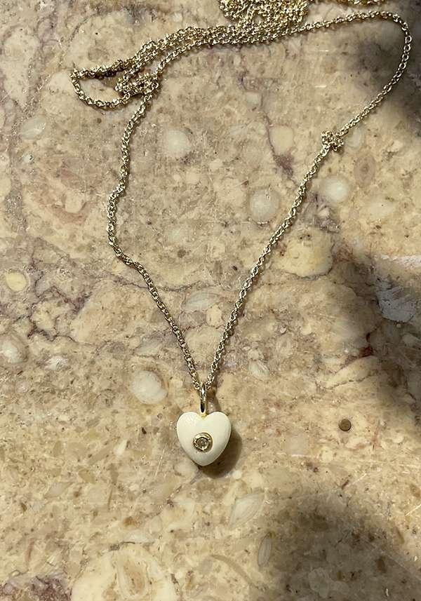 Rose & Lini 5 OCTOBRE “LULU D” HEART PENDANT NECKLACE