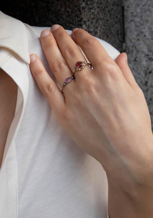 Rose & Lini 5 OCTOBRE “MALLORY” GOLD & PINK SPINEL RING