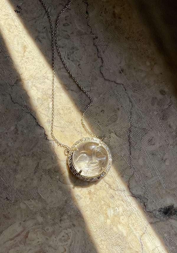 Rose & Lini 5 OCTOBRE “MOON” CRYSTAL NECKLACE