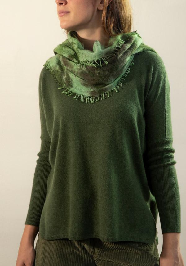 Rose & Lini ABSOLUT CASHMERE “PONCHO ASTRID” ARTICHOKE