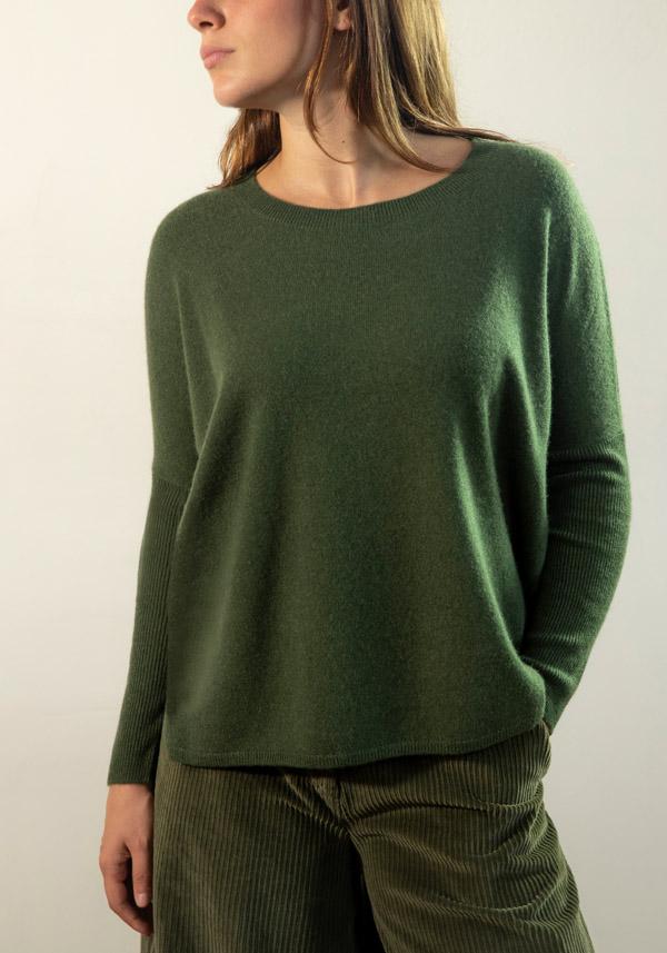 Rose & Lini ABSOLUT CASHMERE “PONCHO ASTRID” ARTICHOKE