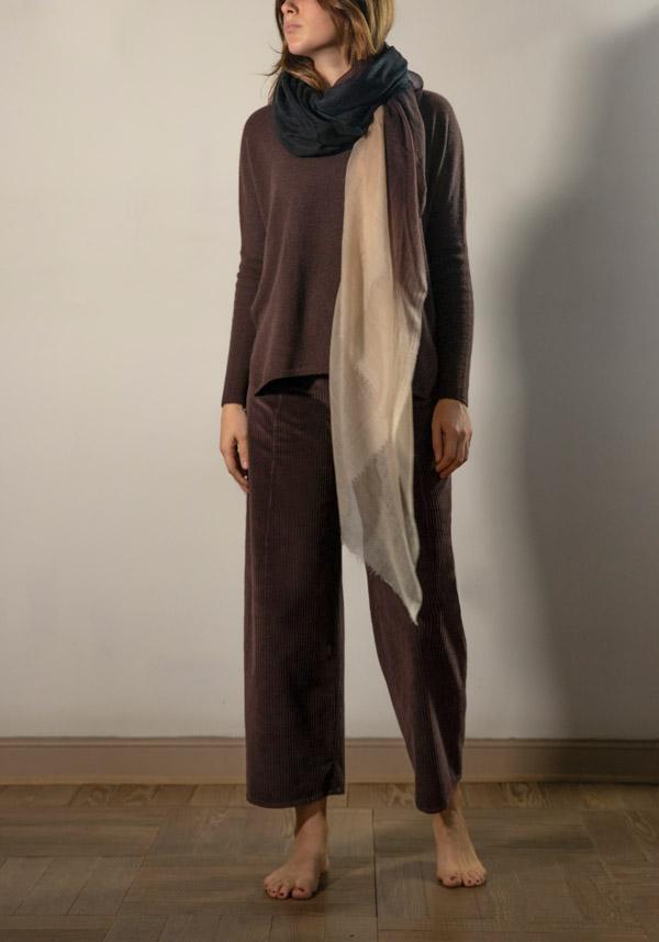 Rose & Lini ABSOLUT CASHMERE “PONCHO CAMILLE” BROWNIE