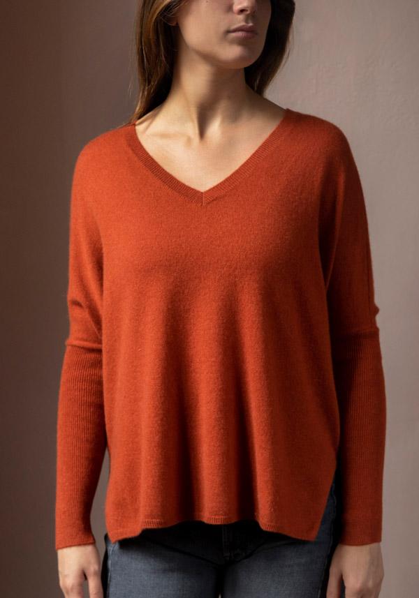 Rose & Lini ABSOLUT CASHMERE “PONCHO CAMILLE” CINNAMON