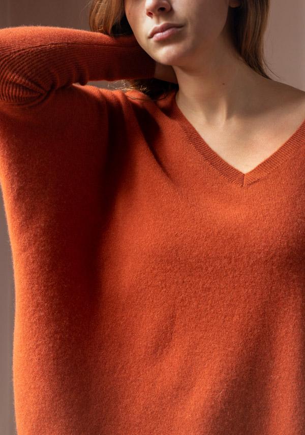 Rose & Lini ABSOLUT CASHMERE “PONCHO CAMILLE” CINNAMON