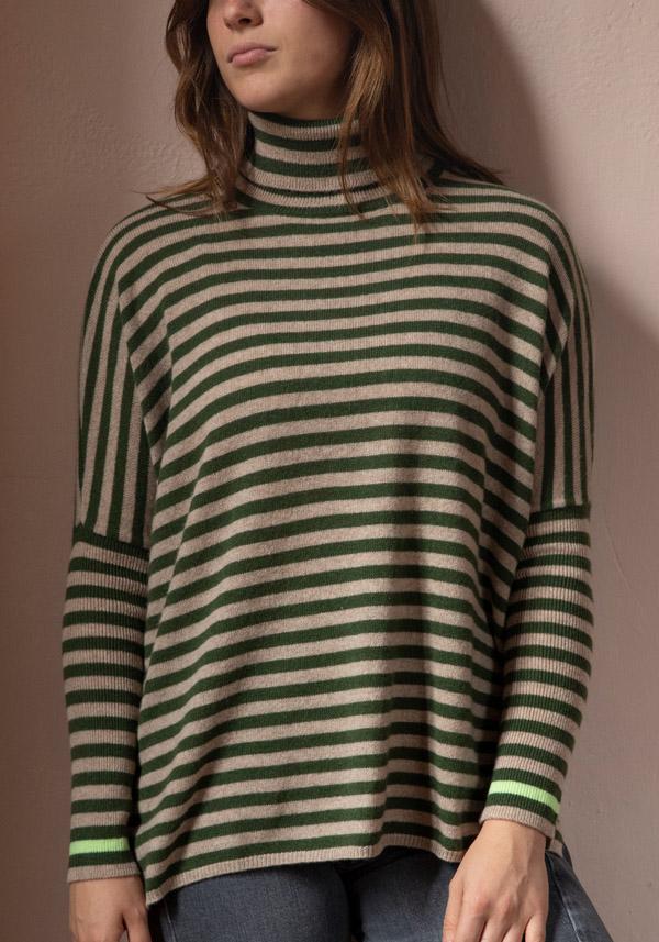 Rose & Lini ABSOLUT CASHMERE “PONCHO JOANNA” STRIPES