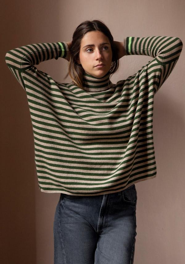 Rose & Lini ABSOLUT CASHMERE “PONCHO JOANNA” STRIPES