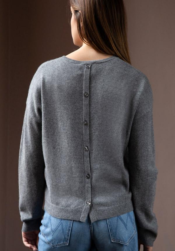 Rose & Lini ABSOLUT CASHMERE “PULL LISA” DARK GREY