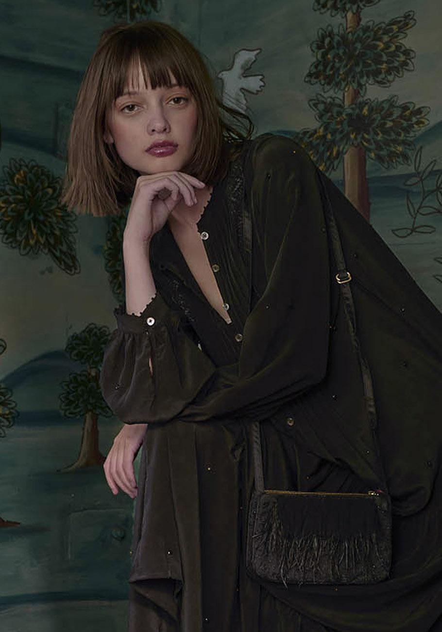 Rose & Lini AN AN LONDREE SILK “DOUBLE BAG WFO” BLACK